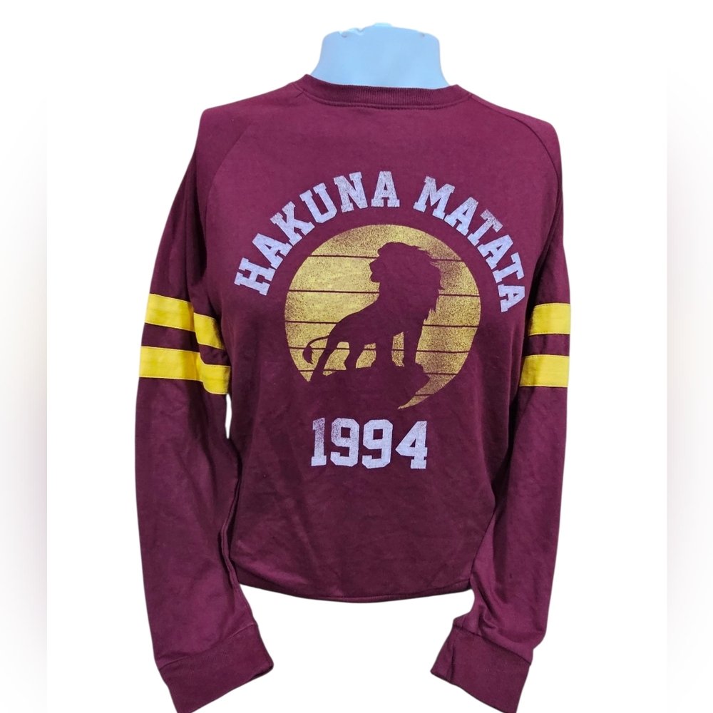 Disney Hakuna Matata (Lion King) 1994 Maroon‎ Sweatshirt Size Medium